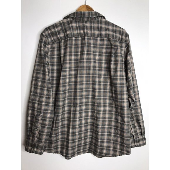 Eddie Bauer Men's Large Gray Plaid Long Sleeve Button Shirt - Picture 5 of 7